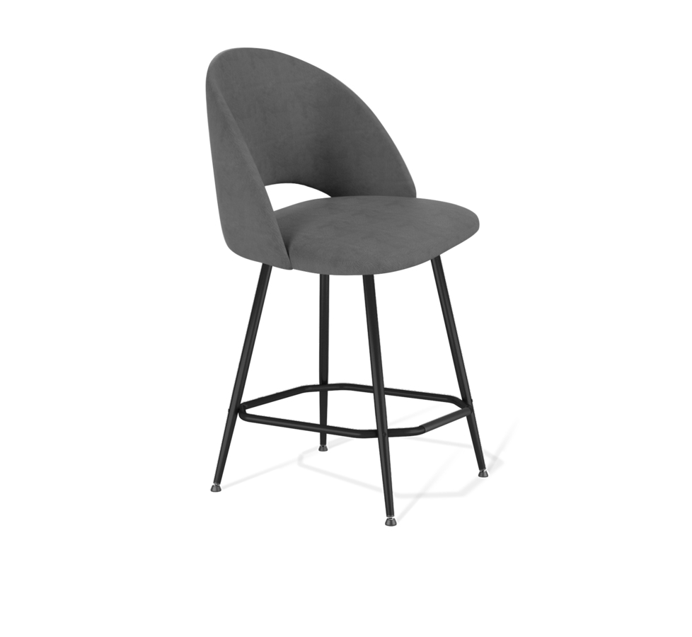 Полубарный стул Руби, серый, черный фото