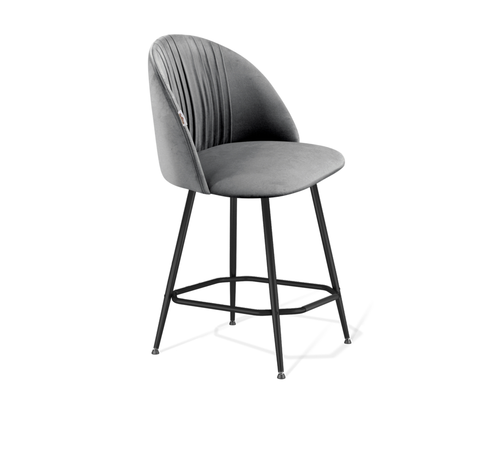 Полубарный стул Порто, серый, черный фото